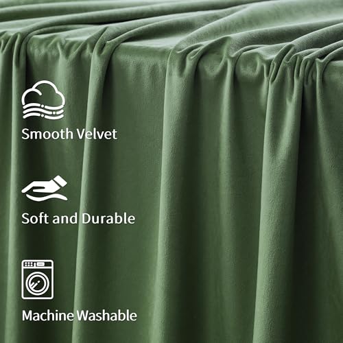 FMFUNCTEX Velvet Blackout Curtains Sage Green Thermal Insulated Curtains for Bedroom Living Room Darkening Curtains 90 Inches Long Soft Luxury Heavy Rod Pocket Sage Drapes Dining Room 2 Panels Set - color: Sage Green, size: 52"W x 90"L (Pack of 2)
