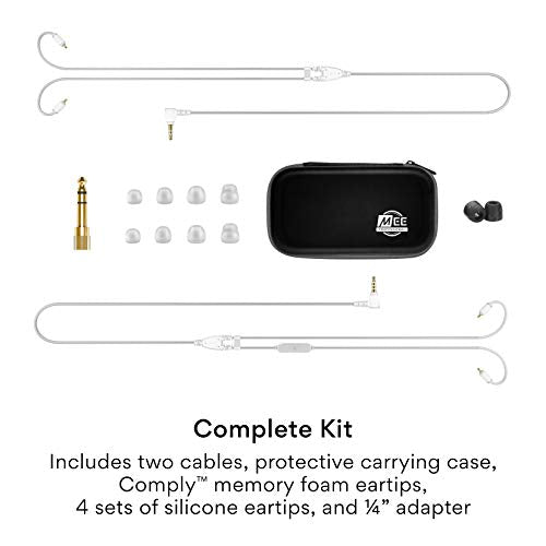 MEE audio Professional MX4 PRO Quad-Driver Hybrid Musicians In Ear Monitor Headphones with High-Resolution Reference Sound, Noise Isolating Earbuds Earphones with Detachable Cables, Transparent - color: Clear, size: MX4 PRO