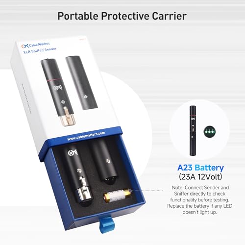 Cable Matters XLR Cable Tester, XLR Sniffer for Microphones and DMX | For DMX Lighting and Audio Equipment