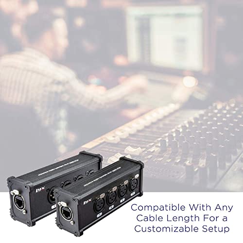 LyxPro 4 Channel 3 Pin Multi Network XLR Cable Breakout M&F to RJ45 Ethercon 50 Feet CAT6 Shielded Ethercon RJ45 for Audio, Sound and Lighting Cable - size: 50FT