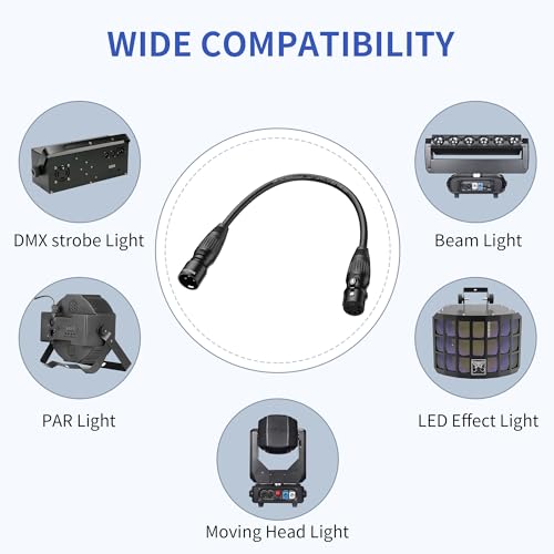 SMALL-EYE 5 Pin Female to 3 Pin Male DMX Adapter Cable 1ft 2-Pack - color: 5 Pin Female to 3 Pin Male
