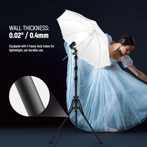 NEEWER Light Stand with 180° Reversible Legs, 70"/178cm Portable Travel Tripod Stand 1/4" Screw & 5/8" Stud for Indoor Outdoor Photography Speedlite Strobe Ring Light Softbox, ST178B, Black