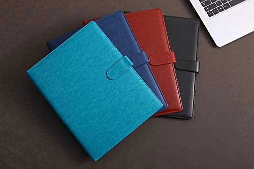 Padfolio Clipboard Folder Portfolio, Mymazn Faux Leather Folder Storage Clipboard with Cover for 8.5 x 11 Legal Pad A4 Refillable Folio Conference Writing Notepad (Blue) - color: Blue