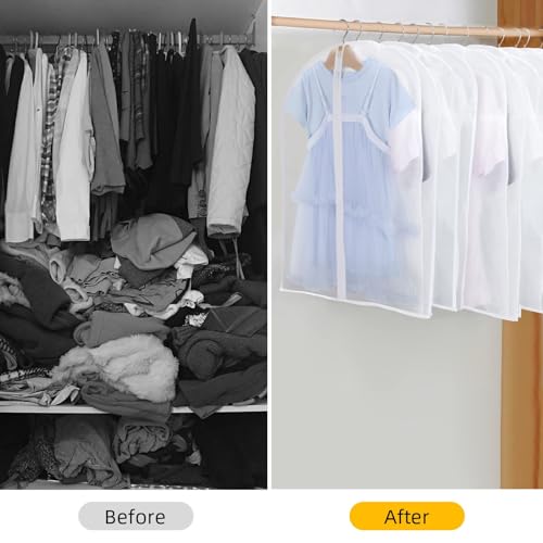 Garment Bags for Hanging Clothes, Set of 12 Suit Bags Dust Resistant Clothing Bags Garment Covers PEVA Breathable Clothes Protectors with Full Zipper for Closet Storage, 24"x 32" - size: 32in-12P