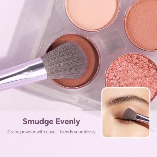 MAANGE 13 Pcs Makeup Brush Set, Premium Synthetic Makeup Brushes Kit for Foundation, Powder, Blush, Contour & Eyeshadow Makeup Tools with Beauty Sponge (Purple) - color: Purple