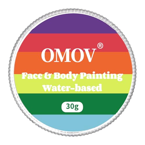 6 Colors Face Paint (1oz) Non-Toxic, Water Based, Rainbow Face Painting Kit for LGBTQ Pride Day Parades,Celebrations Party, Hypoallergenic Face Paint for Kids Adults Christmas Halloween Cosplay - color: Rainbow cake