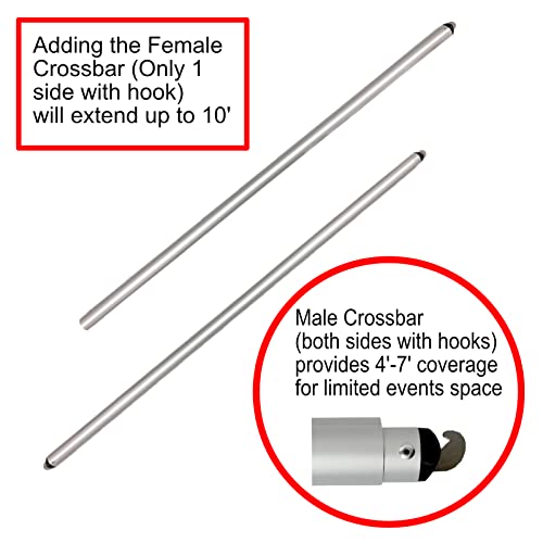 Pipe and Drape Backdrop Photobooth Wedding Party Convention Tradeshow Kit Framework ONLY (10x20ADJ (18"x18" Base)) Upgraded Version - size: 10x20ADJ (18"x18" BASE)