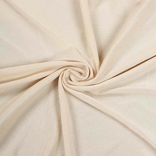 5x12 feet Beige 4-Way Stretch Spandex Divider Backdrop Curtain Party Wedding Ceremony Decorations - color: Beige