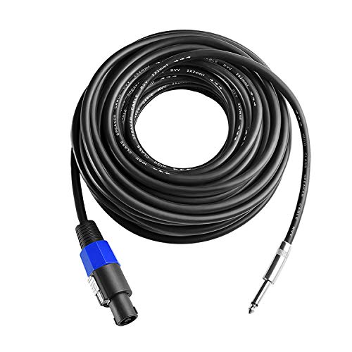 2Pcs 6ft Speakon to 1/4" TS Cable 12AWG Twist Lock Pro Audio Speaker Cord - size: 6Feet-2Pack