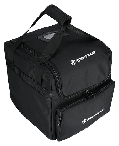 Rockville Best PAR 60 White RGBWA+UV Wash Light Pair Bundle with RLB40 Bag | Up to 18-Hour Rechargeable Battery, 13200 mAh, Wireless DMX, 9x6W LEDs, 6500 Lux, Remote, Flicker Free, Travel Bag, 3-Items