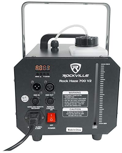 Audiosavings Bundle: (4) Chauvet DJ COLORband PiX-M ILS RGB LED Moving Strip Effect/Blinder/Wash Light Bundle with Rockville ROCKHAZE 700CFM DMX Haze Machine Water Based DJ/Club Hazer+Remote (5 Items)