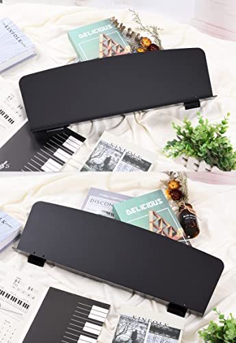 Universal Music Book Stand - Sheet Music Stand Fits 61-Key 88-Key Digital Piano Keyboards With a Slot ≥48cm/18.9in Length, Max Inner Gap (If dual-slot) ≤38cm/14.96in | Not for Round Jacks - color: Matte black