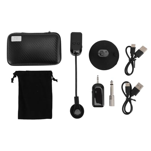 Tangxi 2.4G Wireless Instrument Microphone,360° Rotation Clip on Instrument Microphones Pickup System, Full Directional Condenser Mic for Saxophone Guitar Violin Cello Accordion