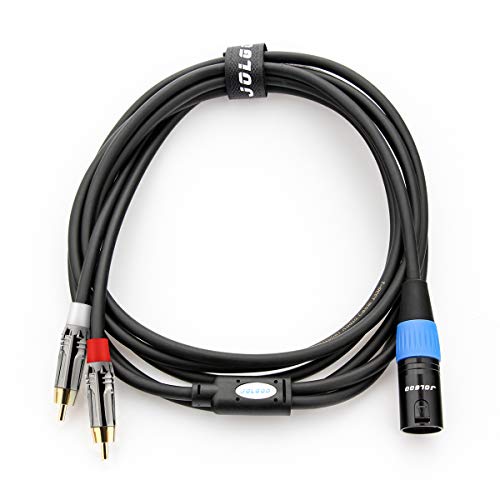 JOLGOO Unbalanced Dual RCA to XLR Male Y Splitter Patch Microphone Cable, 1 XLR Male to 2 RCA Male Y Adapter Cord Cable, 10 Feet - size: 10 Feet, style: Dual RCA Male to XLR Male