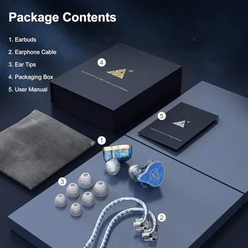 In Ear Monitor Headphones Hybrid 1BA+1DD HiFi Deep Bass IEM Earphones Blue - color: QT820-Blue no Mic