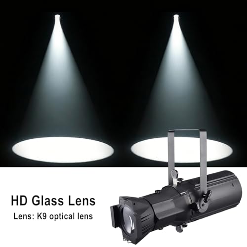 Leko Profile Spotlight COB LED 200W 26° Imaging Light | Cool+Warm White, DMX512, Ellipsoidal Spot Par Lights, Four-Leaf Cutting Barrier, For Painting Statues Exhibits Art Lighting
