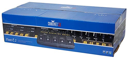 Audiosavings Bundle: Chauvet DJ Foot C-2 36-Channel DMX Foot Controller w/MIDI Input+LCD Display Bundle with (5) Rockville 25 Foot 3 Pin DMX Lighting Cable 100% OFC Copper Female 2 Male (6 items)