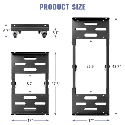 KEDSUM 2000LBS Heavy Duty Moving Dolly with 6 Swivel Wheels, Furniture Dolly with 100% Thicken Steel Frame, Expandable Appliance Dolly Cart Up to 43.6" Wide, All Terrain Used for Building Materials - size: 2.5“ wheel