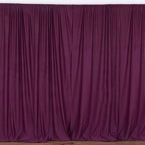 New Creations Fabric & Foam 10 Feet Wide by 10 Feet High Polyester Backdrop Drapes Curtain Panels - (Eggplant) - color: Eggplant