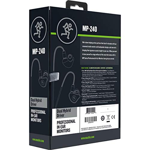 Mackie MP Series In-Ear Headphones & Monitors with Dual Hybrid Drivers (MP-240) - size: Dual Hybrid Driver, style: Wired
