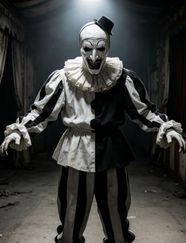 Art The Clown Mask Scary Killer Clown Masks Full Head Latex Halloween Terrifier Costume For Adults - color: Whiteclown