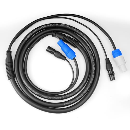 SMALL-EYE 5 Pin DMX Combo Cable 10 ft, 13AWG Power and DMX Cable - size: 10 Feet