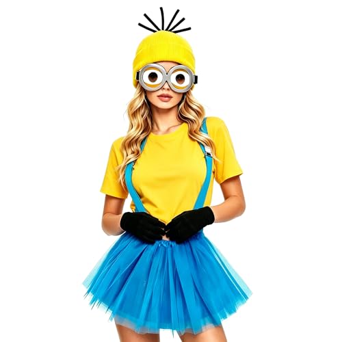 Halloween Costume Accessories Adults Yellow Beanie Hat - color: 5 Piece Set