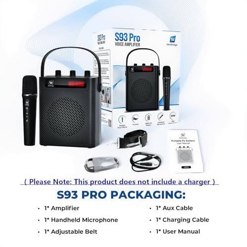 Voice Amplifier with Wireless Mic, 30W Portable Microphone and Speaker