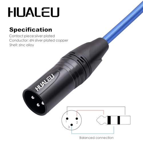 3.3FT Right Angle 1/4 TRS to XLR 3Pin Male Audio Cable,6N OFC+Silver Plated HI-END Audio Cable,Right Angle 6.35mm TS to XLR Male for Micphone Mixer Active speakers-2Pack - size: 3Feet(2Pack), style: 90° TRS To XLR M