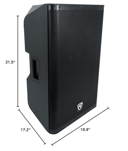Rockville DX15 2000W 15” Powered PA Speaker, 2-Channel Mixer, XLR & 1/4” Inputs, Dual-Angle Pole Mount, Stage Monitor Angle, Perfect for Live Sound, Events, Venues & DJs | 2000W Peak/500W RMS, 1000W Program, XLR/1/4" Mic and Line Inputs, XLR Output, Built