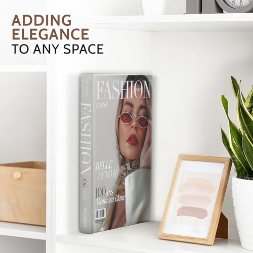 Fashion Decorative Books for Coffee Table - Designer Faux/Fake Books for Decoration - Enhance Your Coffee Table, Mantle & Bookshelf Decor - Book Decor Aesthetic Collection - Real Blank Pages Inside - style: Fashion