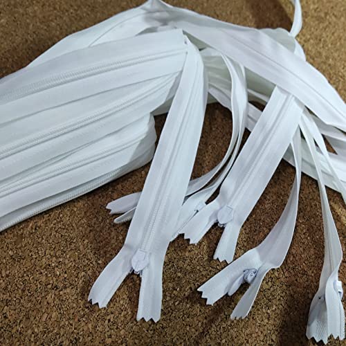Leekayer 30PCS Invisible Nylon Coil Zipper,Clothing Zipper,DIY Sewing Tool | Invisible Nylon Coil Zipper DIY Sewing Tools for Craft Special(12inch,White) Leekayer - color: White, size: 12inch-30PCS