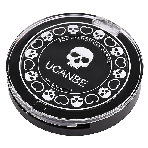 UCANBE Black Cream Face & Body Makeup Foundation, Professional Non-Toxic Greasepaint, Halloween Face Body Paint Palette for Kids & Adults, Facepaint for SFX Clown Zombie Vampire Skull Skeleton Cosplay - color: Black