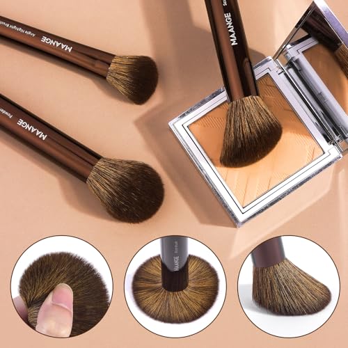 MAANGE 14-Piece Makeup Brush Set with Aluminum Ferrule- Premium Synthetic Makeup Brushes Kit Foundation Powder Brush Eye Shadow for Beginners & Professionals(Dark Coffe) - color: Coffee Brown