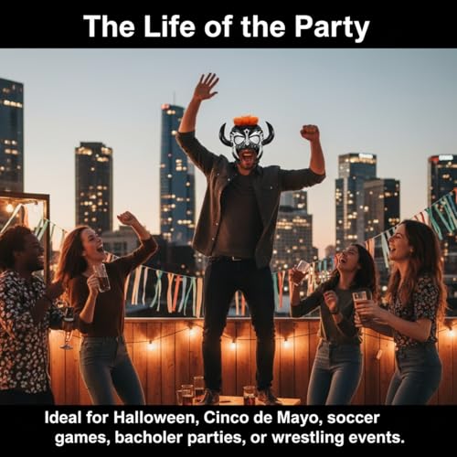 Artisans Bazaar Mexican Custume Wear Masks Luchador Mexicano Wrestling Masks Foamy Material for Men & Women Lucha Libre Adult - style: Psicosis Negro
