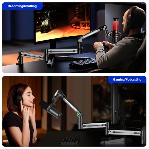 Microphone Arm,Aokeo AK-58i Desk Low Profile Mic Boom Arm Stand,Suitable For Blue Yeti,Snowball iCE,HyperX QuadCast,SoloCast,Elgato Wave,Etc(Gun Metal Gray) - color: AK-58i (Gun Metal Gray)