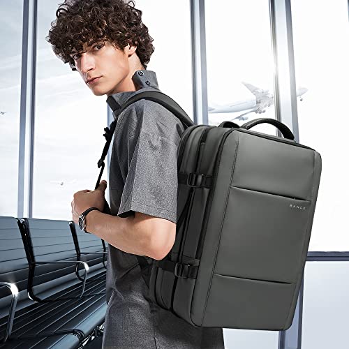 BANGE 35L Carry on Backpack,Travel Backpack for Women Men Airline Approved Gym Backpack Waterproof Business Laptop Daypack… - color: Grey, size: 35L(expansion)