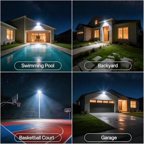 120W Flood Lights Outdoor Hardwired Security Light IP66 Waterproof 6000K - size: Hard Wire 120W