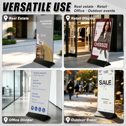 Metal Sign Stand Holder, 36" Floor Standing Display Stand | Extra-Large, for 0.25-1.5 Inches Thick and Up to 72 Inches Tall, Portable Design, for Foam Board, Acrylic Panel - size: 36 inches