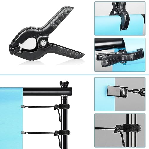 SLOW DOLPHIN Pipe and Drape Photography Backdrop Stand Kit Adjustable Photo Background Stand 10ft x 10ft with Metal Base for Parties Weddings Birthday Party Events Photo Booth(Black)