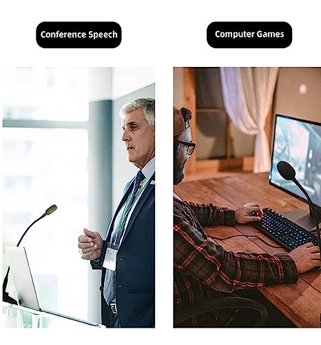 Podium Condenser Gooseneck Microphone,XLR Wired Connection for PC or Laptop with 3.5mm Adapter,Mute Button with LED Indicator,360° Adjustable Hose for Conferencing,Churches,Podcasting