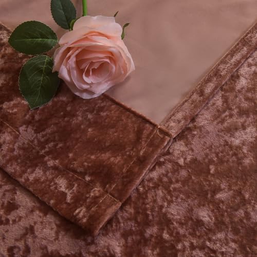 Dusty Pink Velvet Curtains 84 Inches, Super Soft Light Dimming Drapes for Nursery Girls Bedroom Elegant Thermal Insulated Panels with Energy Saving Design, W52 x L84, 2 Panels - color: Dusty Pink, size: 52"W x 84"L (Pack of 2)
