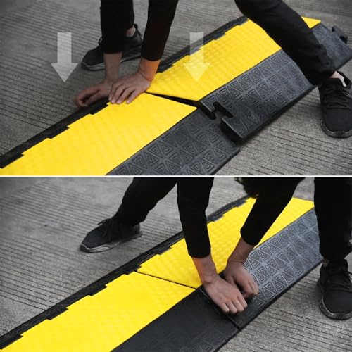 Large 2-Channel Extensible Cable Protector Ramp, Floor Cord Cover - size: Large 2-Channel (1 Pack)
