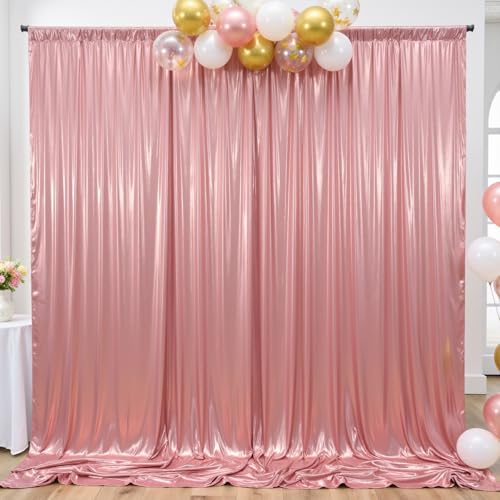 10x10ft Rose Gold Backdrop Curtains Glitter Sequin Photo Backdrop Curtain Fabric Sparkly Shimmer Drapes Backdrop Bridal Baby Shower Wedding Birthday Party Photography Backdrops 5x10FT, 2 Panels - color: Rose Gold, size: 10 ft X 10 ft(2 Panels 5ft X 10ft)