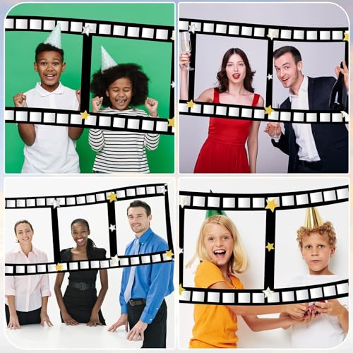 Large Fabric Movies Theme Photo Booth Props Film Themed Party Decoration Movie Theater Photo Frame Camera Action Party Backdrop Movie Theater Hanging for Film Favor Night Theme Birthday Supplies