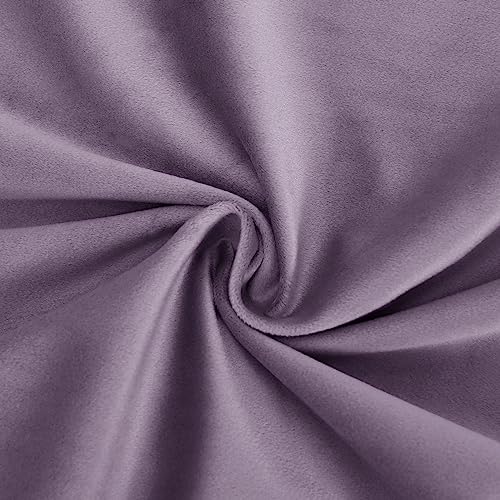 DWCN Velvet Curtains 63 inches Long- Room Darkening Light Blocking Window Drapes for Nursery Bedroom, Living Room, Tieable Solid Grommet Curtains & Drapes, W52 x L63, Lavender, 2 Panels - color: Lavender, size: 52"W x 63"L (Pack of 2)