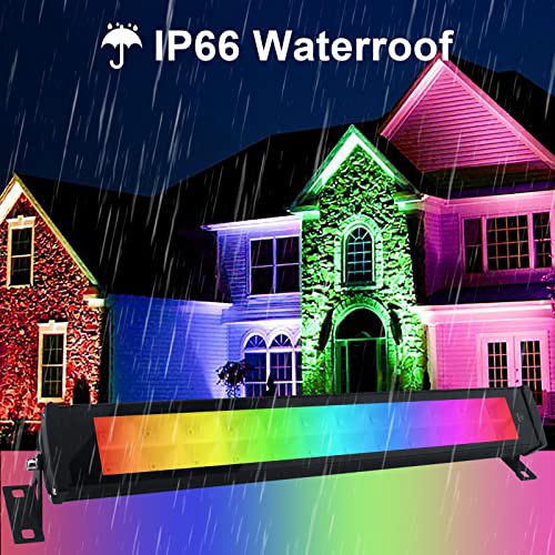 50W RGB Wall Washer Light, RGB Light bar with Remote Control & APP Control, for Hotel, Building, Commercial Lighting, Birthday Party, Garden Lighting, Wall Display - size: 50W RGB*1