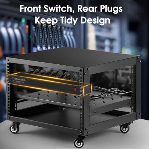 16 Outlet 1U Rack Mount PDU Power Strip, 15A, 125V, 1875W | 15A Overload Switch, 6ft 14AWG Cord