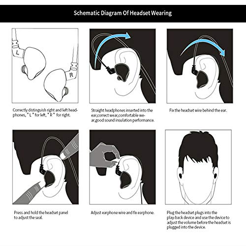 KZ ZS10 PRO in Ear Monitor Headphones, 4BA+1DD 5 Hybrid Driver Gaming Earbuds Wired Earphones, HiFi Clarity Sound Immersive Bass IEMs for Gaming Musicians Singers Audiophiles (Blue with Microphone) - color: Blue, style: with mic