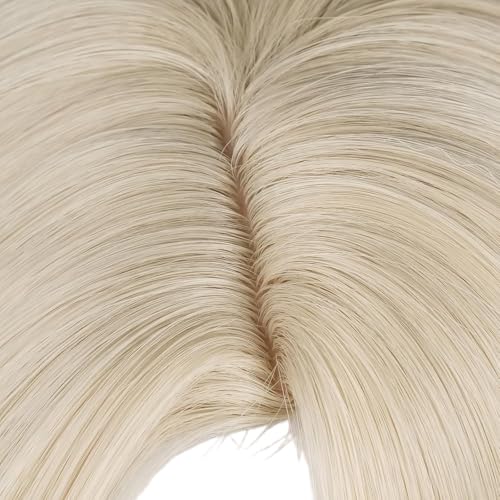 Freminet Wig for Men Blonde Bob with Bangs Heat Resistan Synthetic Fiber Hairs for Unisex Adult Halloween Christmas Cos Anime Party Replacement Wigs - color: Blonde Cover Left Eye Bangs